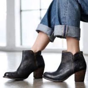 Black distressed BedStu booties